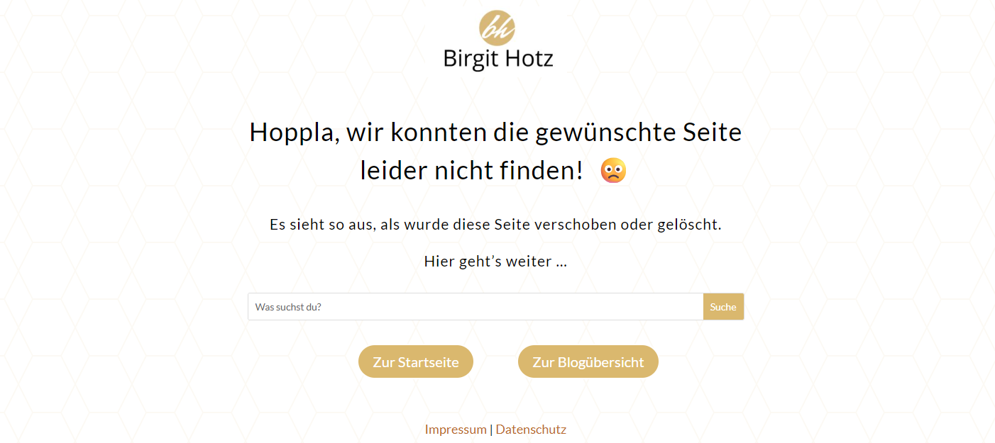 zeigt ein Beispiel einer 404 Fehler Seite
