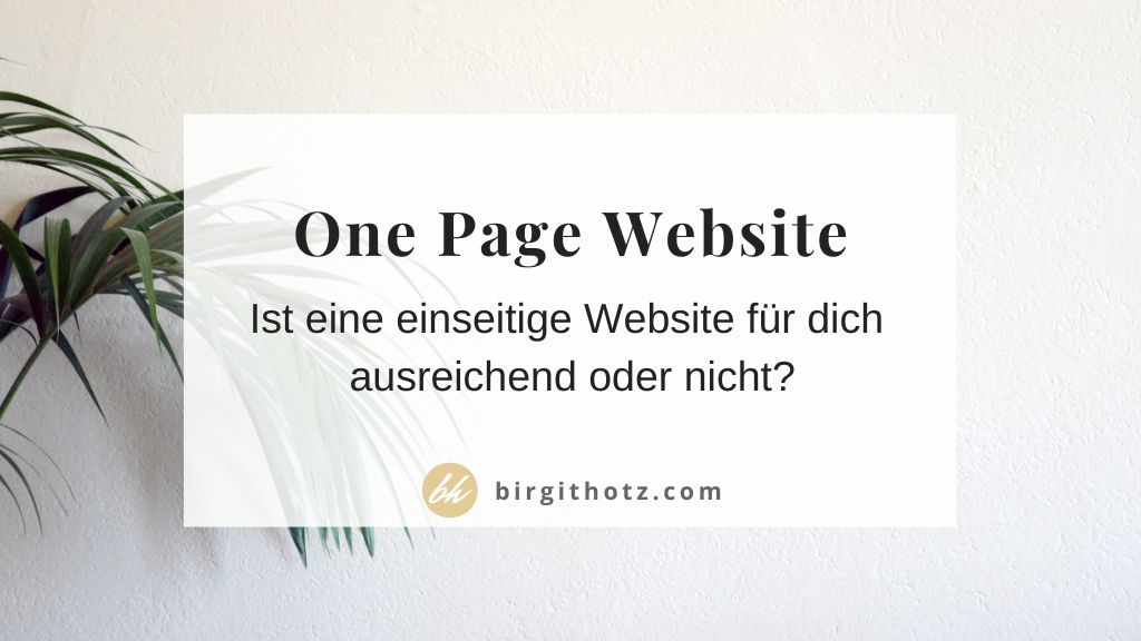 Onepage Website – geeignet oder nicht